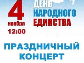 Приглашаем на ПРАЗДНИЧНЫЙ КОНЦЕРТ, посвящённый Дню народного единства, в Дворце Культуры.