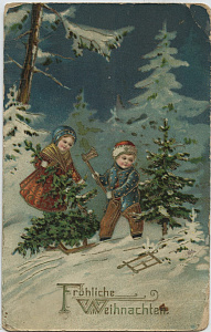 Почтовая карточка Счастливого Рождества! 1913 г