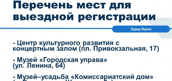 Два здания Ишимского музейного комплекса им.П.П.Ершова вошли в список мест для выездной регистрации